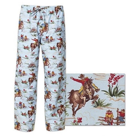 THE CAT'S PAJAMAS Men's Size XL Cowboy Western Print Drawstring Waist PJ Pants - Picture 1 of 9
